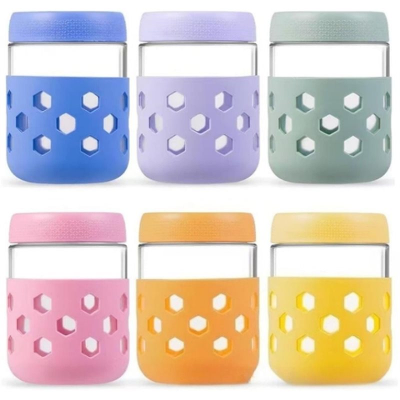 Meal Prep Oatmeal Jars - ABUI-Glass Jars With Airtight Lids, Wide-Mouth