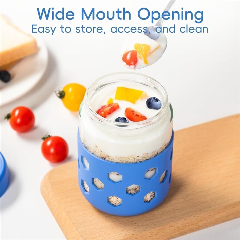 A26F-Glass Jars With Airtight  - Meal Prep Oatmeal Jars ulasan dan harga