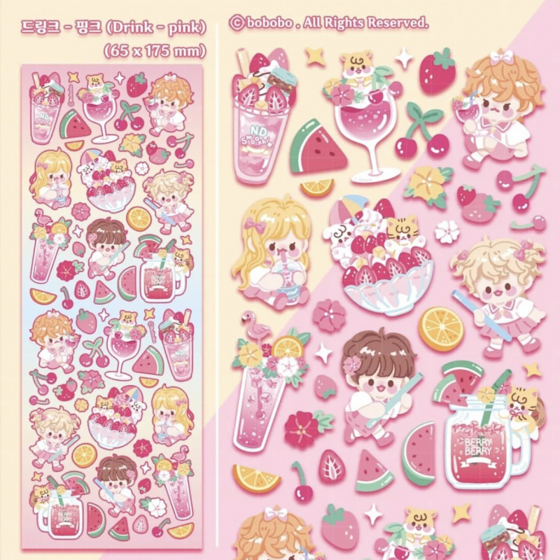 Korean bobobo Stickers Hand Ac - Meal Prep Notebook ulasan dan harga