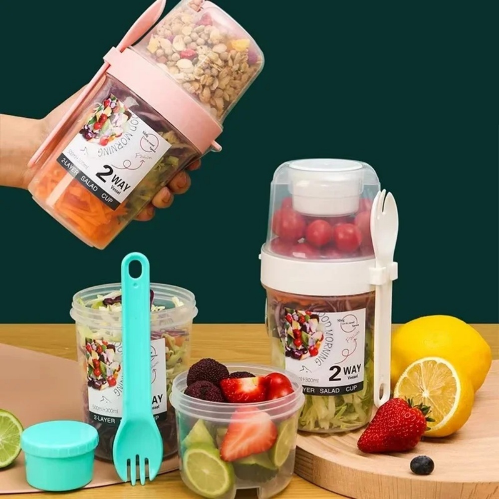 Portable Salad Cup Breakfast C - Meal Prep Oatmeal Jars ulasan dan harga