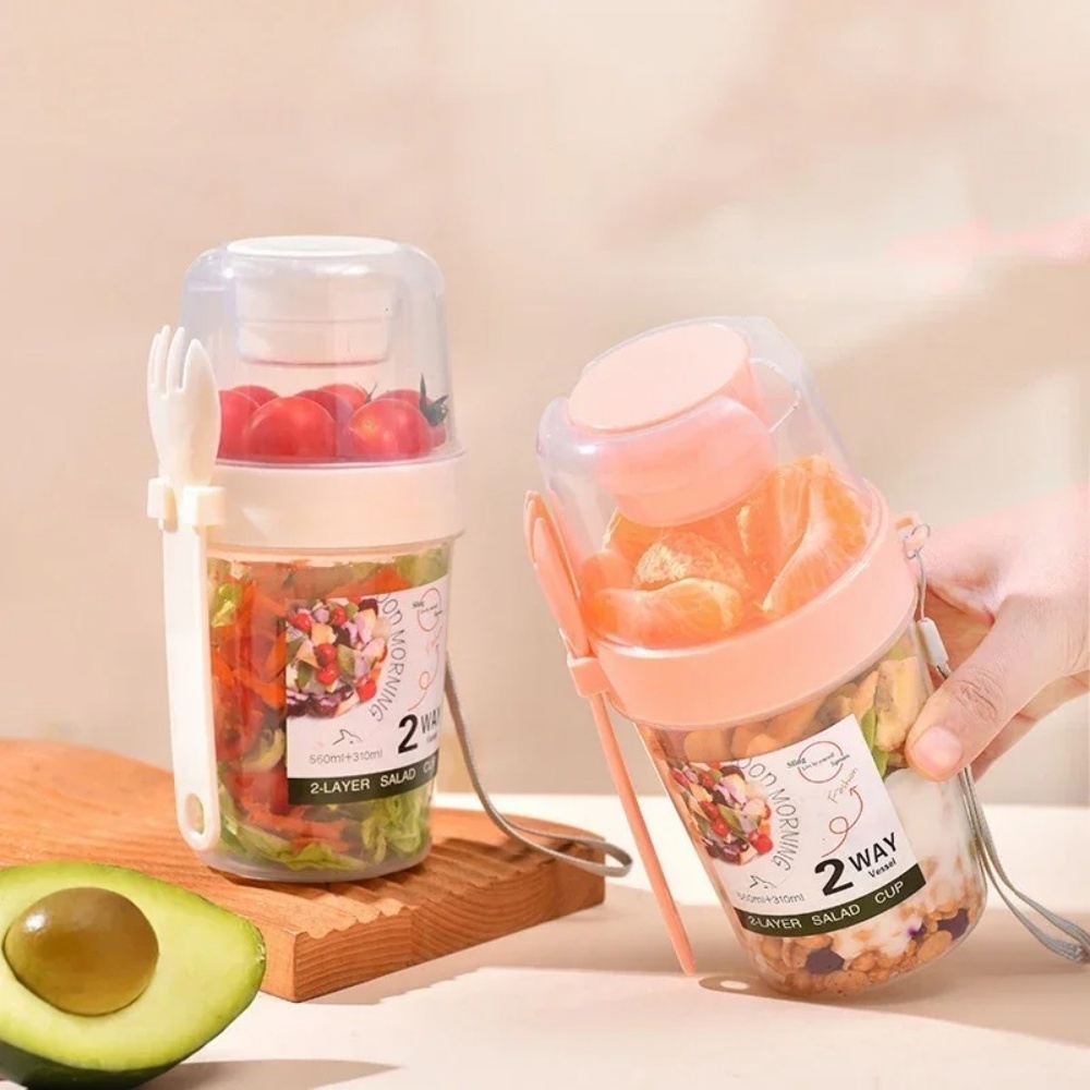 Portable Salad Cup Breakfast C - Meal Prep Oatmeal Jars ulasan dan harga