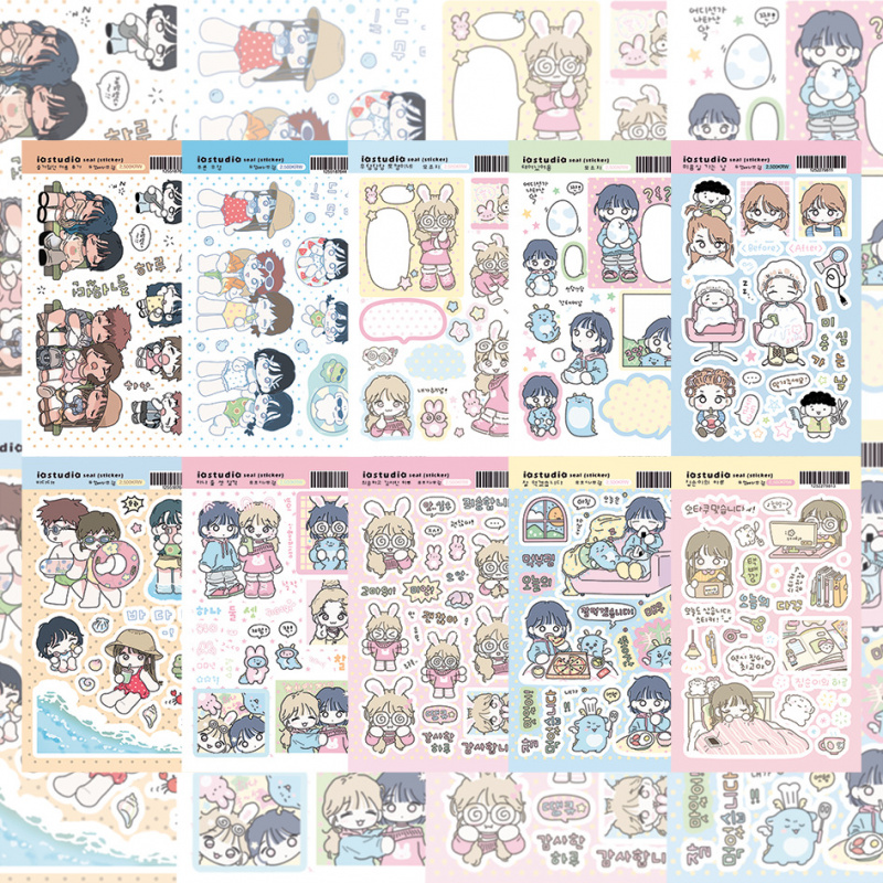 Korean Cute Cartoon Girl Stick - Meal Prep Notebook ulasan dan harga