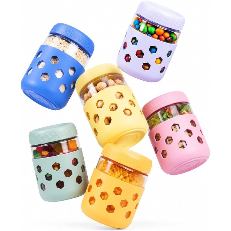 LLCS-Glass Jars With Airtight  - Meal Prep Oatmeal Jars ulasan dan harga