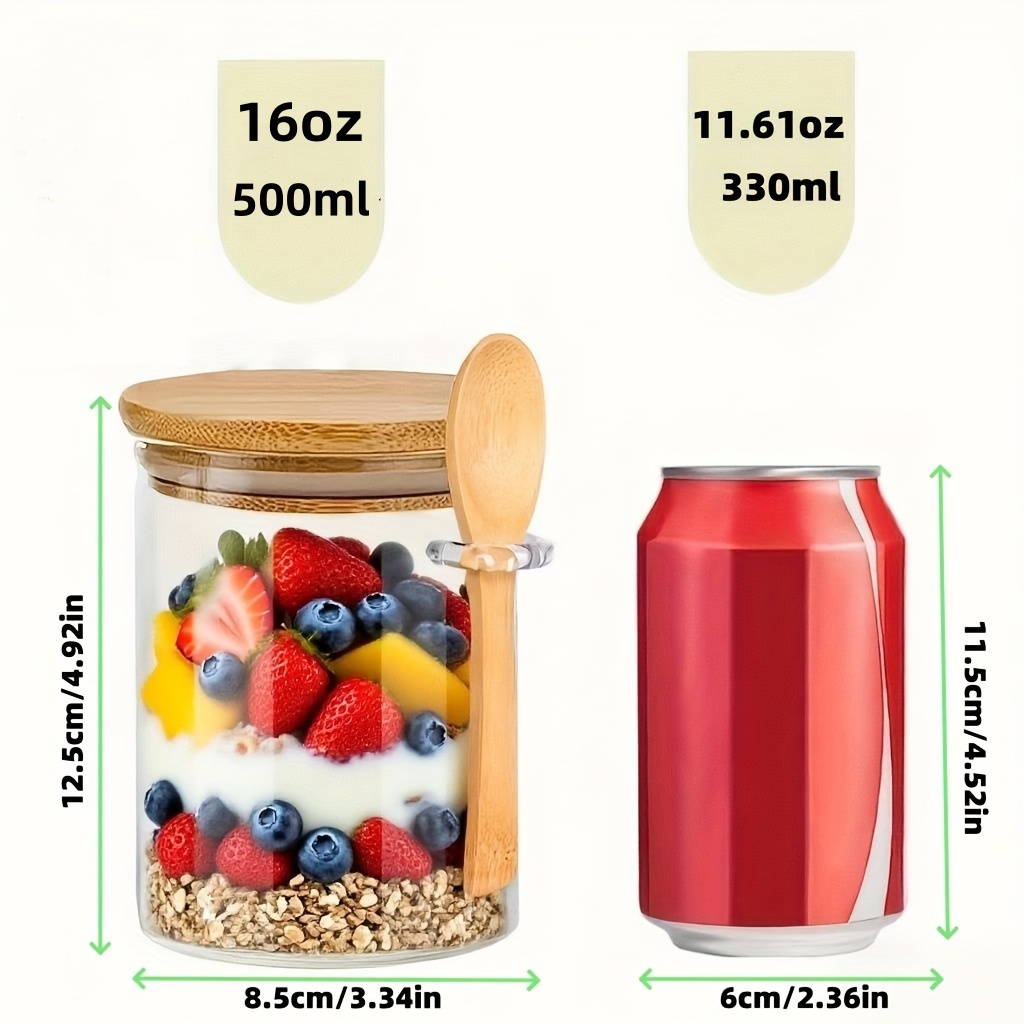 1/2/4/8Pcs Oatmeal Glass Cup S - Meal Prep Oatmeal Jars ulasan dan harga