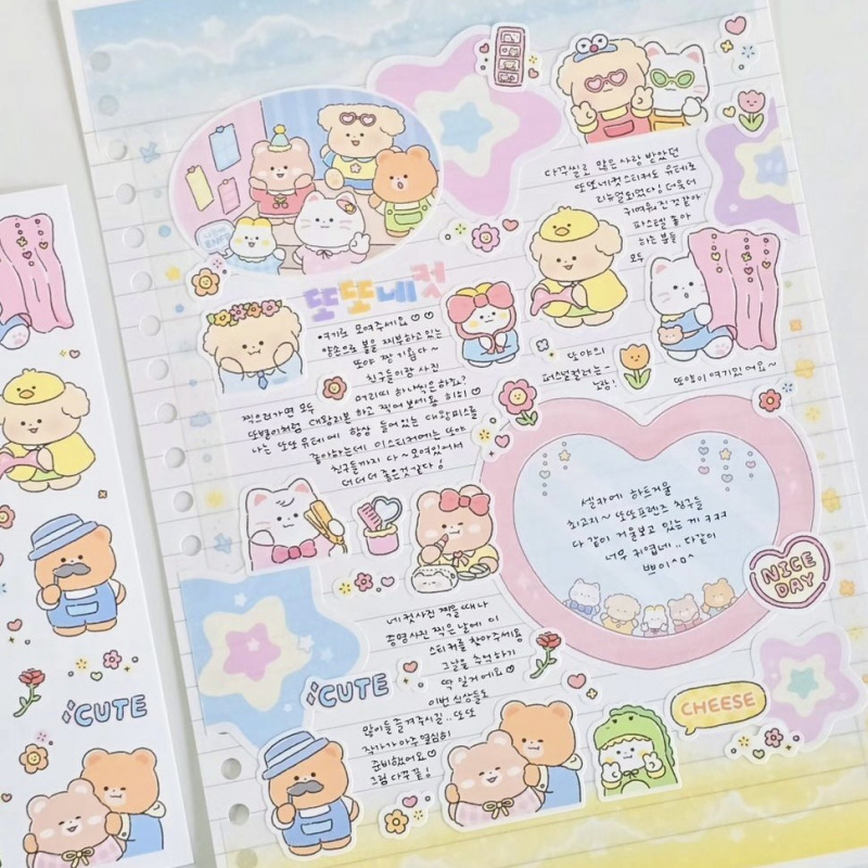Cute Cartoon Animal Bear Stick - Meal Prep Notebook ulasan dan harga