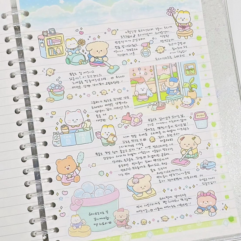 Cute Cartoon Animal Bear Stick - Meal Prep Notebook ulasan dan harga