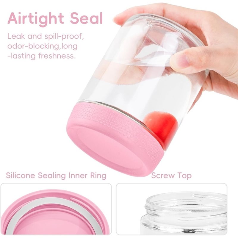 AB33-Glass Jars With Airtight  - Meal Prep Oatmeal Jars ulasan dan harga